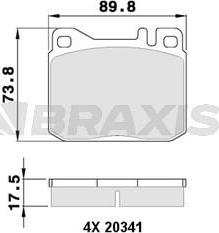 Braxis AA0362 - Bremžu uzliku kompl., Disku bremzes www.autospares.lv