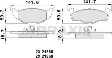 Braxis AA0316 - Тормозные колодки, дисковые, комплект www.autospares.lv