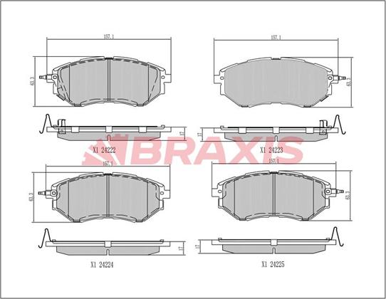 Braxis AA0381 - Brake Pad Set, disc brake www.autospares.lv