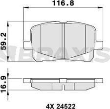 Braxis AA0339 - Brake Pad Set, disc brake www.autospares.lv