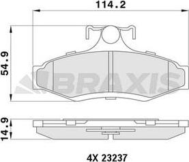 Braxis AA0379 - Тормозные колодки, дисковые, комплект www.autospares.lv