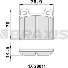 Braxis AA0376 - Bremžu uzliku kompl., Disku bremzes www.autospares.lv