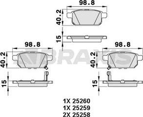 Braxis AA0299 - Bremžu uzliku kompl., Disku bremzes autospares.lv