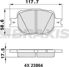 Braxis AA0294 - Bremžu uzliku kompl., Disku bremzes www.autospares.lv