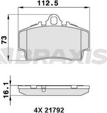 Braxis AA0295 - Тормозные колодки, дисковые, комплект www.autospares.lv