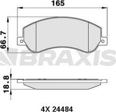 Braxis AA0292 - Bremžu uzliku kompl., Disku bremzes www.autospares.lv