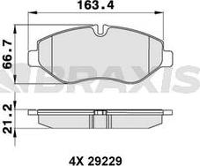 Braxis AA0244 - Bremžu uzliku kompl., Disku bremzes www.autospares.lv