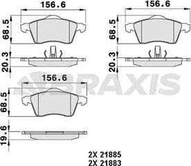 Braxis AA0241 - Bremžu uzliku kompl., Disku bremzes autospares.lv