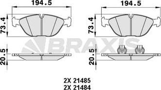 Braxis AA0243 - Brake Pad Set, disc brake www.autospares.lv