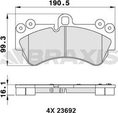 Braxis AA0266 - Bremžu uzliku kompl., Disku bremzes www.autospares.lv