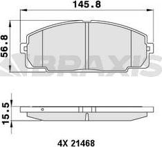 Braxis AA0208 - Brake Pad Set, disc brake www.autospares.lv