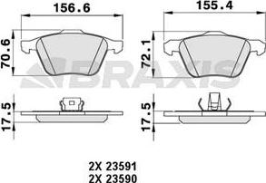 Braxis AA0219 - Bremžu uzliku kompl., Disku bremzes autospares.lv