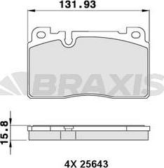 Braxis AA0286 - Bremžu uzliku kompl., Disku bremzes www.autospares.lv