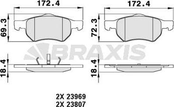 Braxis AA0229 - Bremžu uzliku kompl., Disku bremzes autospares.lv