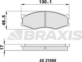 Braxis AA0226 - Brake Pad Set, disc brake www.autospares.lv