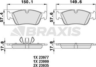 Braxis AA0221 - Bremžu uzliku kompl., Disku bremzes autospares.lv