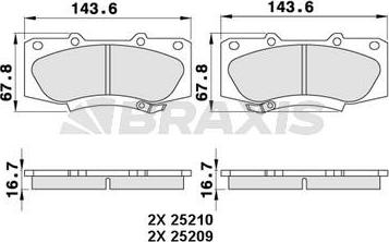 Braxis AA0277 - Brake Pad Set, disc brake www.autospares.lv