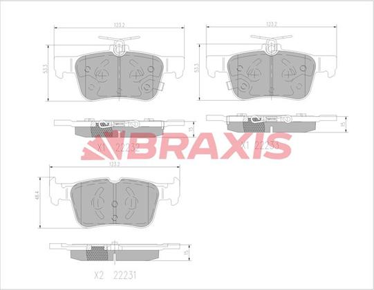 Braxis AA0705 - Brake Pad Set, disc brake www.autospares.lv