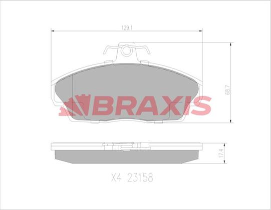 Braxis AA0772 - Bremžu uzliku kompl., Disku bremzes autospares.lv