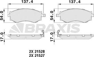 Braxis AB0496 - Bremžu uzliku kompl., Disku bremzes www.autospares.lv