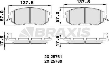 Braxis AB0491 - Bremžu uzliku kompl., Disku bremzes autospares.lv