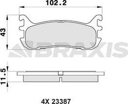 Braxis AB0452 - Bremžu uzliku kompl., Disku bremzes www.autospares.lv