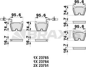 Braxis AB0461 - Bremžu uzliku kompl., Disku bremzes www.autospares.lv