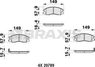 Braxis AB0404 - Bremžu uzliku kompl., Disku bremzes autospares.lv