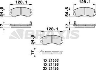 Braxis AB0402 - Bremžu uzliku kompl., Disku bremzes www.autospares.lv