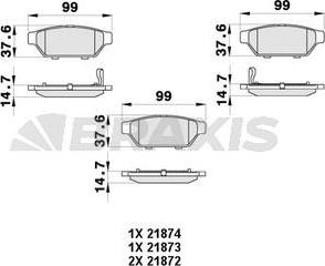 Braxis AB0414 - Bremžu uzliku kompl., Disku bremzes www.autospares.lv