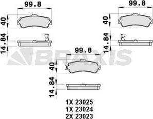 Braxis AB0415 - Тормозные колодки, дисковые, комплект www.autospares.lv