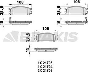 Braxis AB0412 - Bremžu uzliku kompl., Disku bremzes www.autospares.lv