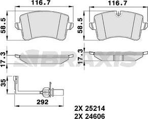 Braxis AB0484 - Brake Pad Set, disc brake www.autospares.lv