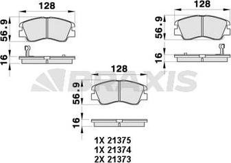 Braxis AB0430 - Тормозные колодки, дисковые, комплект www.autospares.lv