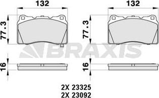 Braxis AB0422 - Bremžu uzliku kompl., Disku bremzes www.autospares.lv