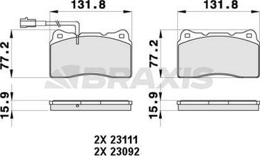 Braxis AB0427 - Bremžu uzliku kompl., Disku bremzes autospares.lv