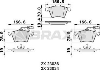 Braxis AB0475 - Bremžu uzliku kompl., Disku bremzes autospares.lv