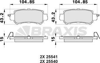 Braxis AB0470 - Brake Pad Set, disc brake www.autospares.lv