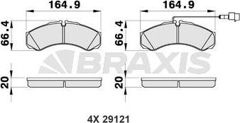 Braxis AB0477 - Bremžu uzliku kompl., Disku bremzes autospares.lv