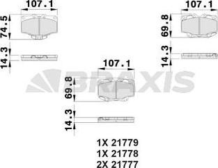 Braxis AB0519 - Bremžu uzliku kompl., Disku bremzes www.autospares.lv