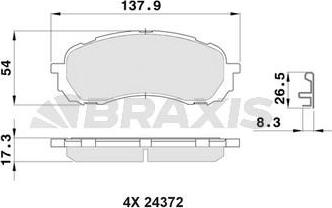 Braxis AB0531 - Bremžu uzliku kompl., Disku bremzes autospares.lv