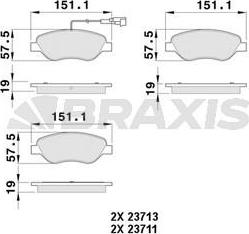 Braxis AB0529 - Bremžu uzliku kompl., Disku bremzes www.autospares.lv