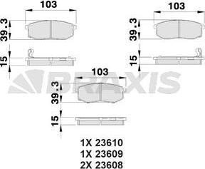 Braxis AB0523 - Brake Pad Set, disc brake www.autospares.lv