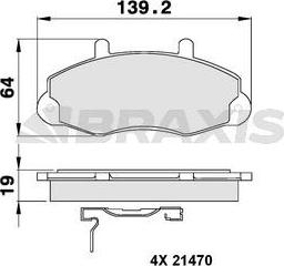 Braxis AB0098 - Bremžu uzliku kompl., Disku bremzes www.autospares.lv