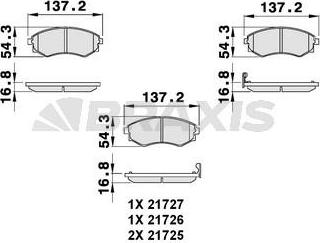 Braxis AB0093 - Тормозные колодки, дисковые, комплект www.autospares.lv