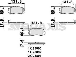 Braxis AB0092 - Bremžu uzliku kompl., Disku bremzes www.autospares.lv