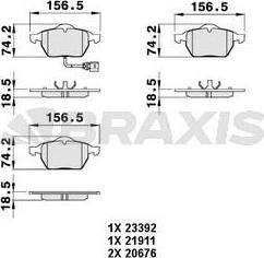 Braxis AB0049 - Bremžu uzliku kompl., Disku bremzes autospares.lv