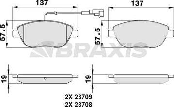 Braxis AB0045 - Тормозные колодки, дисковые, комплект www.autospares.lv