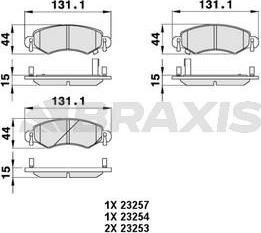 Braxis AB0051 - Тормозные колодки, дисковые, комплект www.autospares.lv