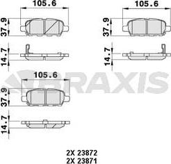 Braxis AB0057 - Bremžu uzliku kompl., Disku bremzes www.autospares.lv